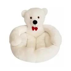 Mini Sofazinho Pelúcia Para Criança e Pets Assento Urso Mácio com Enchimento