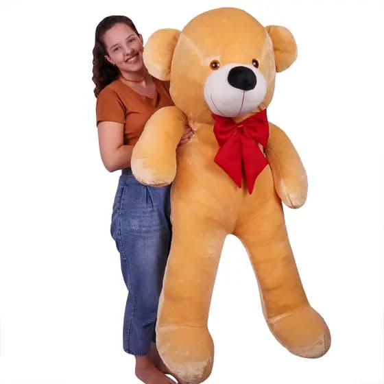 Urso Gigante Teddy 1,40 De Pelúcia Com Laço Personalizado GRATIS ENVIO IMEDIATO