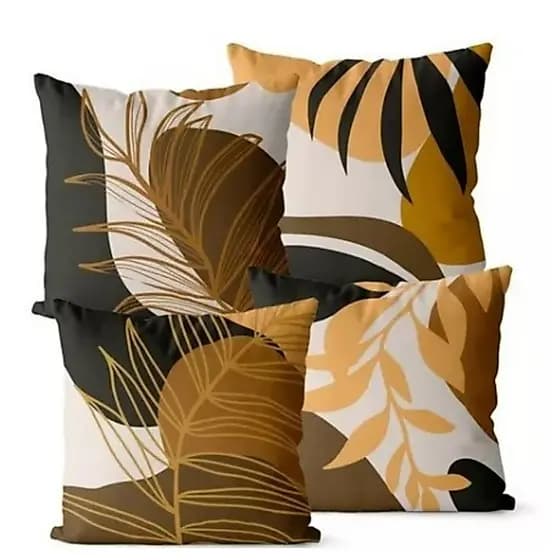 Kit 4 Jogos De Almofadas Decorativas Com Refil 45x45 - Estampas Diversas
