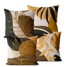 Kit 4 Jogos De Almofadas Decorativas Com Refil 45x45 - Estampas Diversas
