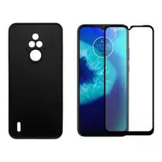 Capa Capinha Case Aveludada + Película de vidro 9D MOTO E7