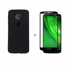 Capa Capinha Case Aveludada + Película de vidro 9D MOTO G6 PLAY