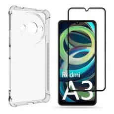 Kit Capinha Antiqueda Para Redmi A3 + Película Vidro 3d