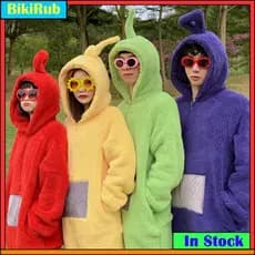 Kigurumi Dipsy Po Lala Tinky Winky Animal Pajamas Unisex Adultos Teletubbies Onesies Pijamas Cartoon Flanela Macia Fantasias De Natal Da Família
