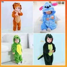 Roupas Para Bebês Recém-Nascidos Meninos Meninas Macacão Com Capuz Kigurumi Desenho Animado Vaca Leão Tigre Panda Coelho Unicórnio Conjunto De Meias-Calças