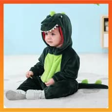 Baby Unisexo Romper Fofo Dinossauro Verde Fato De Salto Anime Cosplay Fantasias De Leão De Ponto Pijama De Cartoon Para Meninas