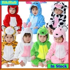 Bebê Unissex Macacão Kigurumi Infantil Bonito Ponto Dinossauro Vaca Animal Macacões Recém-Nascidos Dos Desenhos Animados