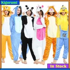 Pijamas Para Adultos De Animal Onesies Stitch Sleepwear Mulheres Homens Inverno Unisexo Kigurumi Cartoon Flannel Pijama