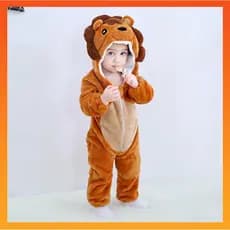 2024 Baby Kigurumi Dinossauro Animado Do Leão Romper Recém-Nascido Infantil Menino Jumpsuit Meninas Cosplay Pyjama