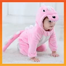 Baby Kigurumi Dinossauro Rosa Desenho Animado Romper Infantil Jumpsuit Meninas Cosplay Fantasias De Natal Pyjama