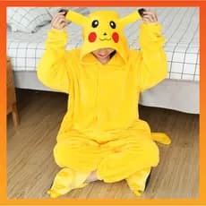 Kigurumi Pikachu Animal Flanela Pijamas Onesies Jumpsuits