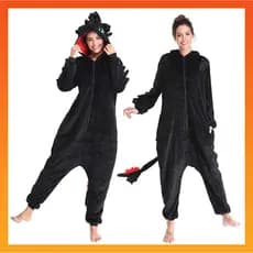 Novas Mulheres Homens Kigurumi Bonito Dragão Desdentado Como Treinar Seu Animal Dos Desenhos Animados Pijamas Trajes Par