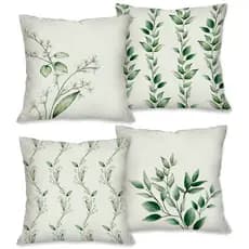 Kit com 4 Capas para Almofada Decorativas Flores e Galhos 45x45