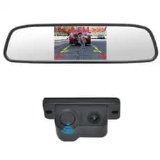 Sensor de Estacionamento com Câmera De Ré e Tela LCD: Sensor Estacionamento Bip de aproximação e Tela Retrovisor LCD com Imagem Distância e Aviso Sonoro