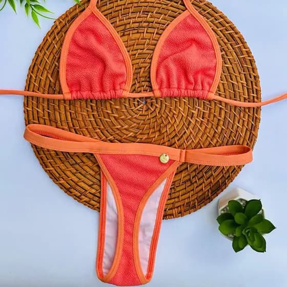 biquíni feminino fita bronze anarruga saldo últimas peças promoção