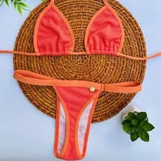 biquíni feminino fita bronze anarruga saldo últimas peças promoção