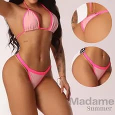 biquini conjunto fita neon sutiã cortininha ajuste perfeito verão