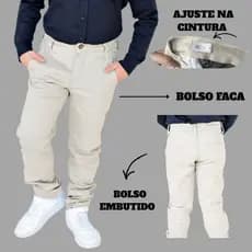 Calça Infantil Masculina Esporte Fino com ajuste Varias Cores Menino