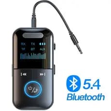GT69 Adaptador LED Bluetooth 5.4 Transmissor Receptor De Áudio Sem Fio Para Fone De Ouvido De Carro Alto-Falante De 200mA Suporte De Bateria Cartão TF