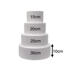 Bolo Fake Isopor 15x20x25x30 C/ 10cm Base Redonda 4 Andares