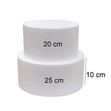 Bolo Fake 20 e 25 C/ 10Cm Base De Isopor 2 Andar Cenográfico