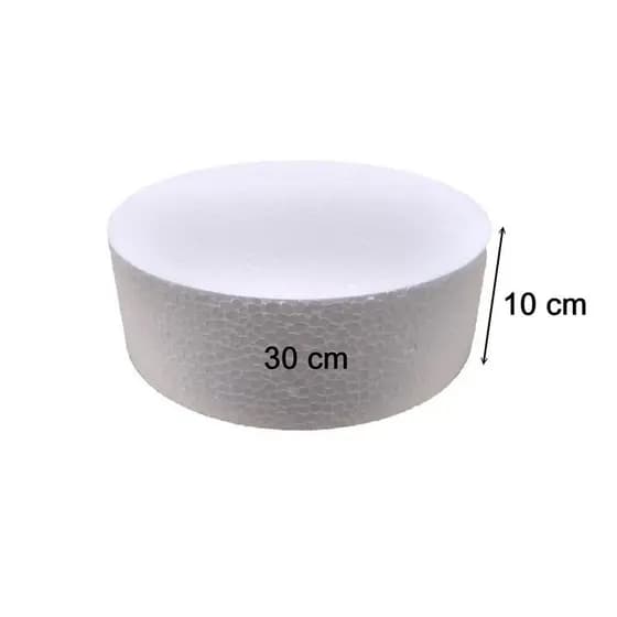 Base P/ Bolo Fake 30cm x 10cm De Isopor EPS Maciço