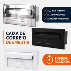 Caixa de Correio Para Muro Parede Aço Inox Embutir Moderna