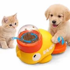 Dispensador Interativo De Comida Para Pets Em Forma De Pato Amarelo, Tigela Lenta para Pets