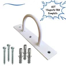Suporte Teto Trx Balanço Criança Columpio Corda Naval Branco Com Parafuso