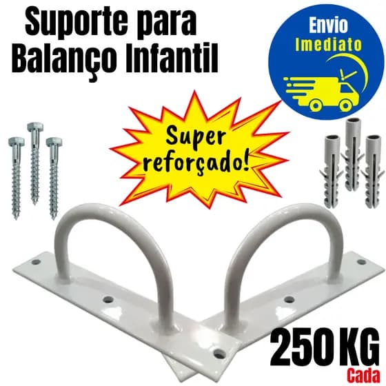 Kit Suporte Para Balanço Infantil Criança Gancho Suspenso Segurança