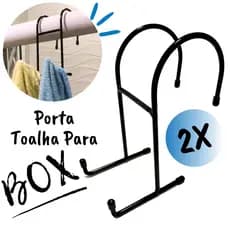 Kit Porta Toalhas Duplo Toalheiro Para Box Banheiro Sem Furo