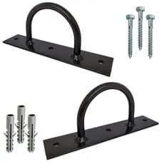 2 Kit Suporte Corda Lira Trx Argola Olimpica Resistente Rope Com Parafuso