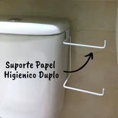 Suporte Porta Papel Higiênico Branco Para Caixa Acoplada Duplo Frontal Promoção