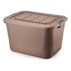 Caixa Organizadora Container 50 Trava/roda Plasnorthon Cinza
