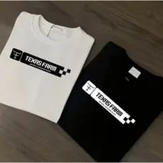 kit 2 Camisetas Masculina Texas Farm Lançamento 100% Algodao Camisa T-shirt (chifre+Texas)