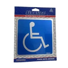 Placa Sinalize Acesso Deficiente Físico Sinalize 15x15cm