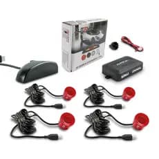 Kit 4 Sensores Ré Estacionamento Led Vermelho 22mm Universal Sensor de Estacionamento