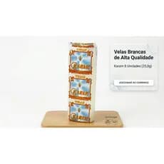 Kit 8 Velas Brancas Karam 25g – Parafina Refinada Queima Limpa