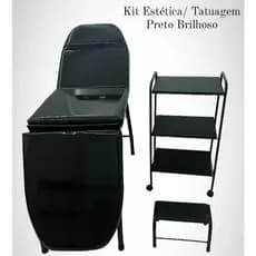 Kit Estética Maca 3 Posições, Carrinho Auxiliar, escadinha/ Tatuagem/ Micropigmentação/ Depilação