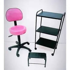 Kit para estética Mocho/Carrinho auxiliar/Escadinha