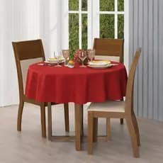 Toalha de Mesa Redonda Lisa Oxford – Acabamento Overlock Reforçado, Não Desfia