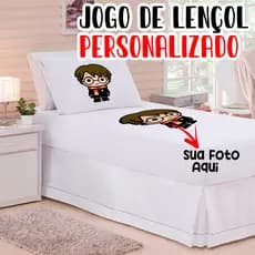 Jogo Lençol Solteiro 2 Peças Personalizado - infantil - adulto - desenho - nome - foto - frase