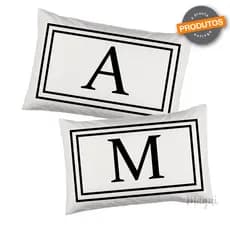 Fronha Iniciais Letras Unitária - personalizada com Letras Iniciais