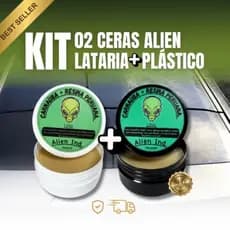 Kit Cera Automotiva Alien Ind Lataria + Plástico Riscos Queimados Ressacado Revitalizador