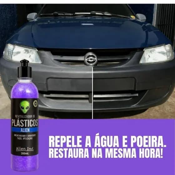 Revitalizador De Plásticos Automotivo Cremoso Alien Ind Restaura Ressecado Toque Seco Brilho Intenso
