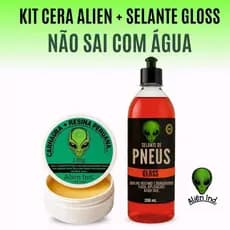 Kit Cera Alien + Selante Gloss Automotivo Queimado Riscos Não Sai Com Água Alta Durabilidade