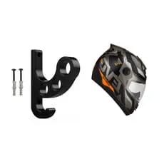 Suporte de Parede Preto para Capacete Moto Bicicleta