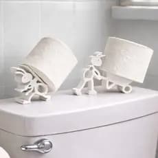 Porta Papel Higiênico Formiguinha Decorativo para Banheiro Modelos Branco ou Preto