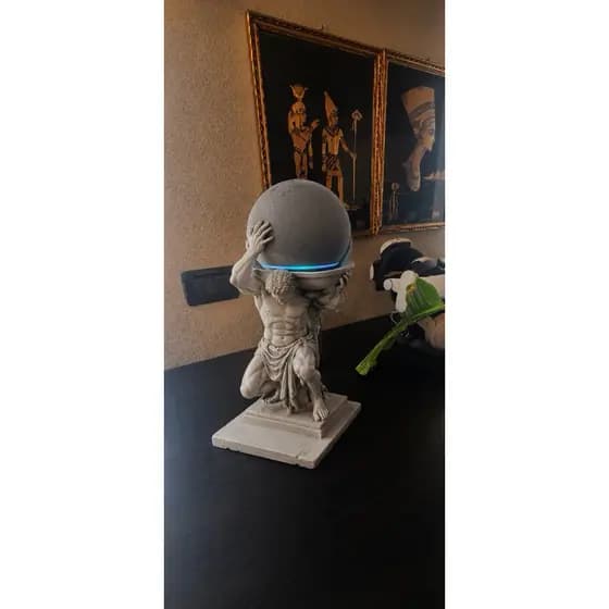 Suporte para Alexa Echo Dot 4 e 5 Estátuas Impressão 3D Base Decorativa para Echo Dot  Figuras Gregas Atlas Suporte Art