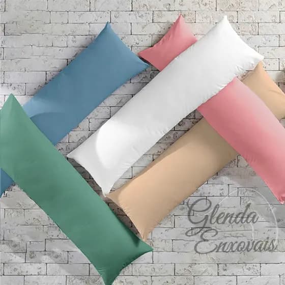 Kit  2 Capas para Travesseiros de Corpo Xuxão 2 CORES c/ Zíper 400 fios